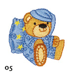 CUTE TEDDY BEAR applique - 5 colours available