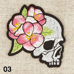 SKULL WITH FLOWER applique - 3 colours available