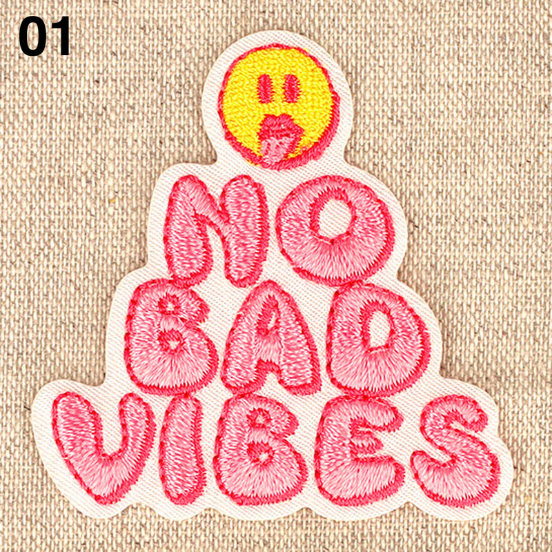 Appliqué NO BAD VIBES / GOOD MOOD - 2 couleurs disponibles
