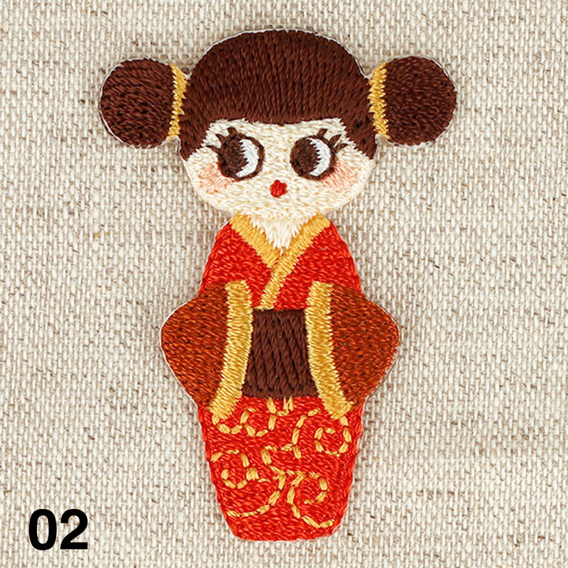 JAPANESE DOLL applique - 3 colours available