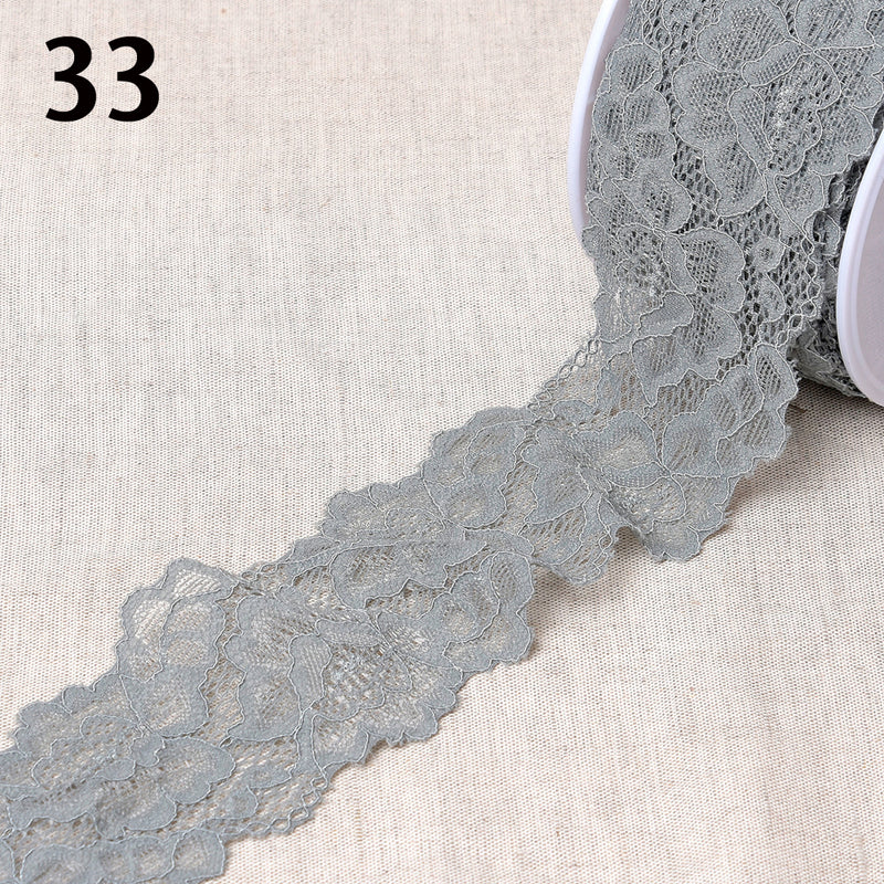 Dentelle élastique GRANITE - 28 couleurs disponibles