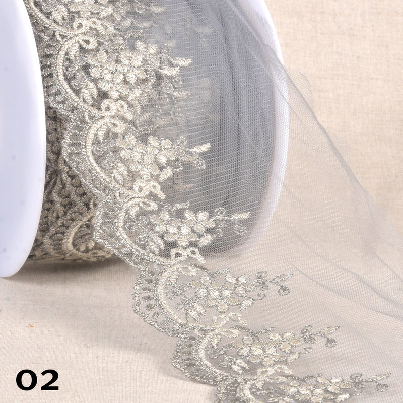 ASTER embroidered tulle - 13 colours available