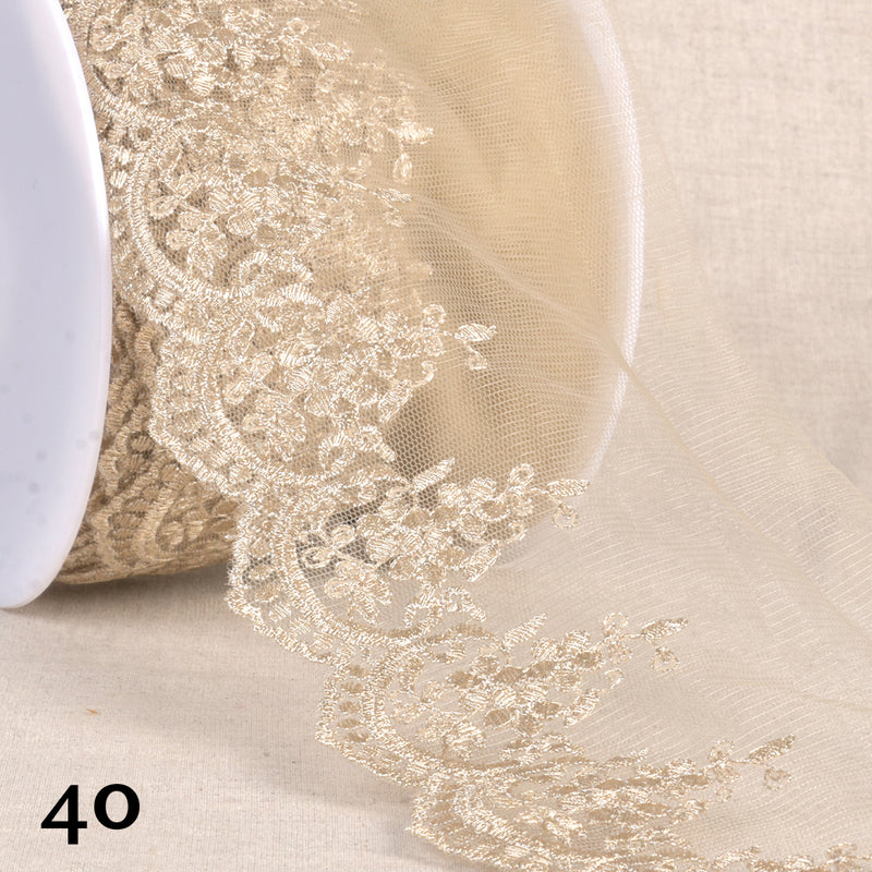 ASTER embroidered tulle - 13 colours available