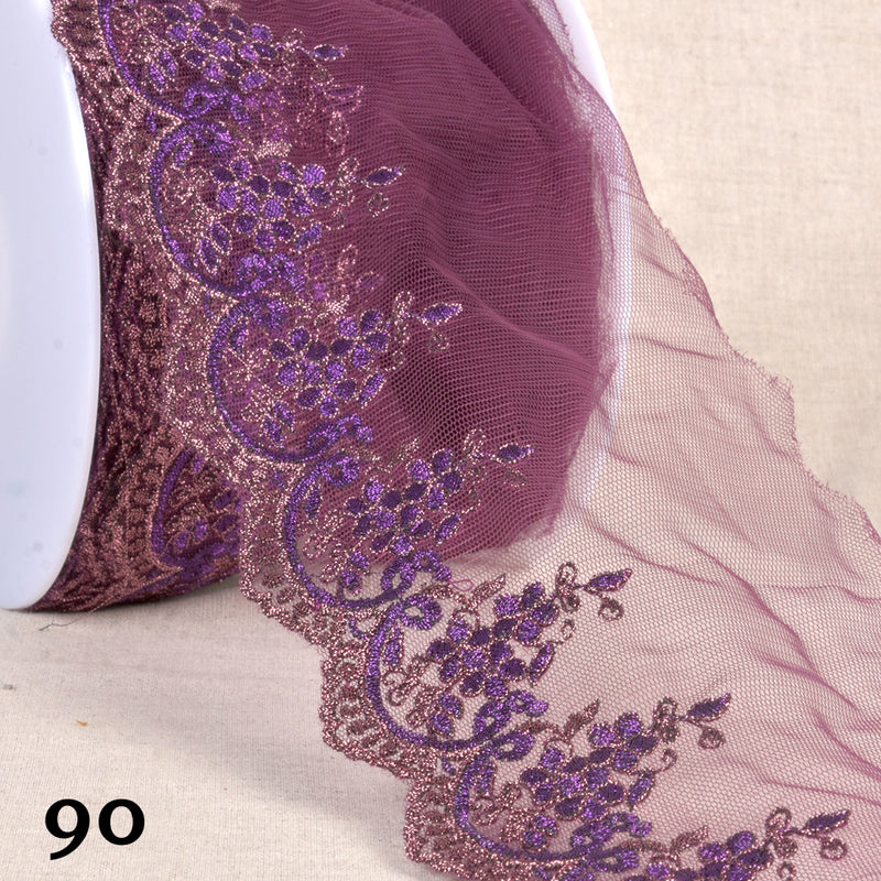 ASTER embroidered tulle - 13 colours available