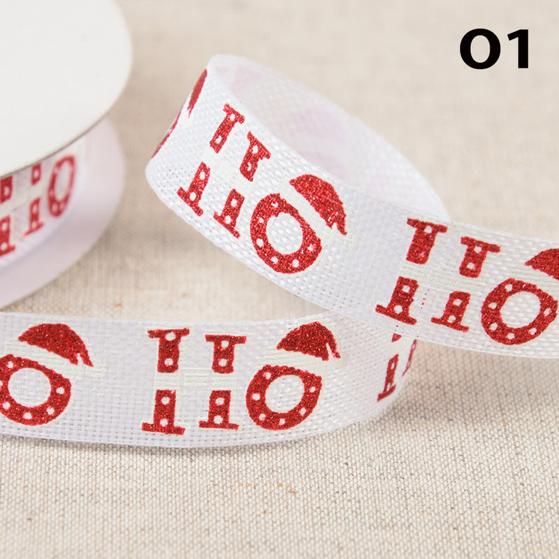 HO HO HO ribbon - 4 colours available