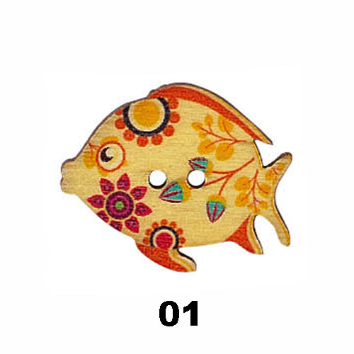 FISH button - 2 colours available