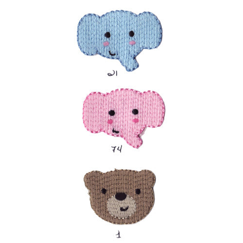 TEDDY BEAR & ELEPHANT applique - 3 colours available