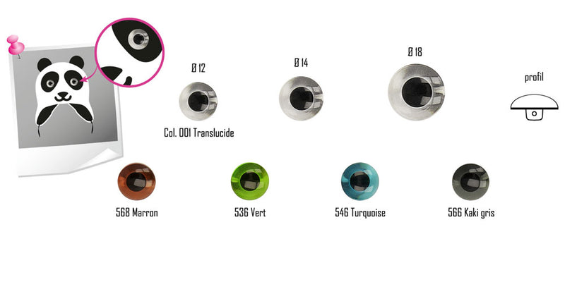Bouton OEIL - 5 couleurs disponibles