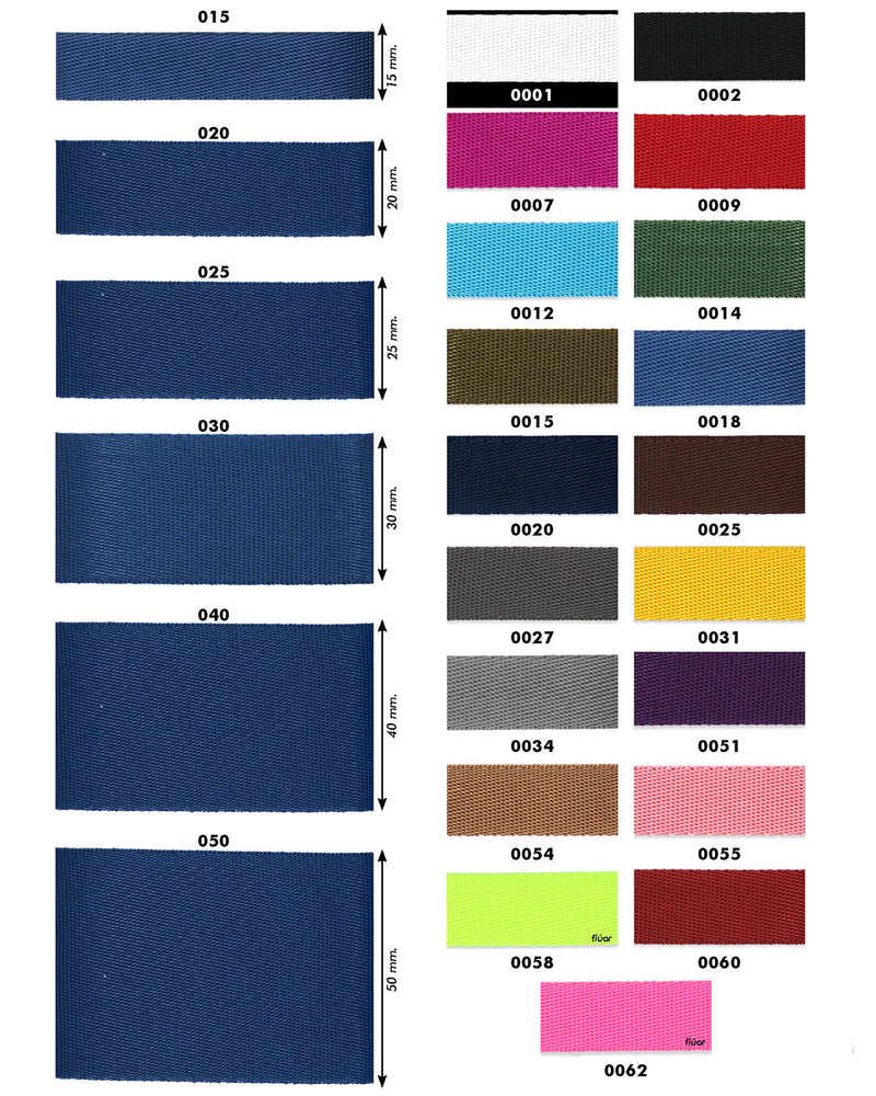 SEGOVIA webbing - 19 colors available